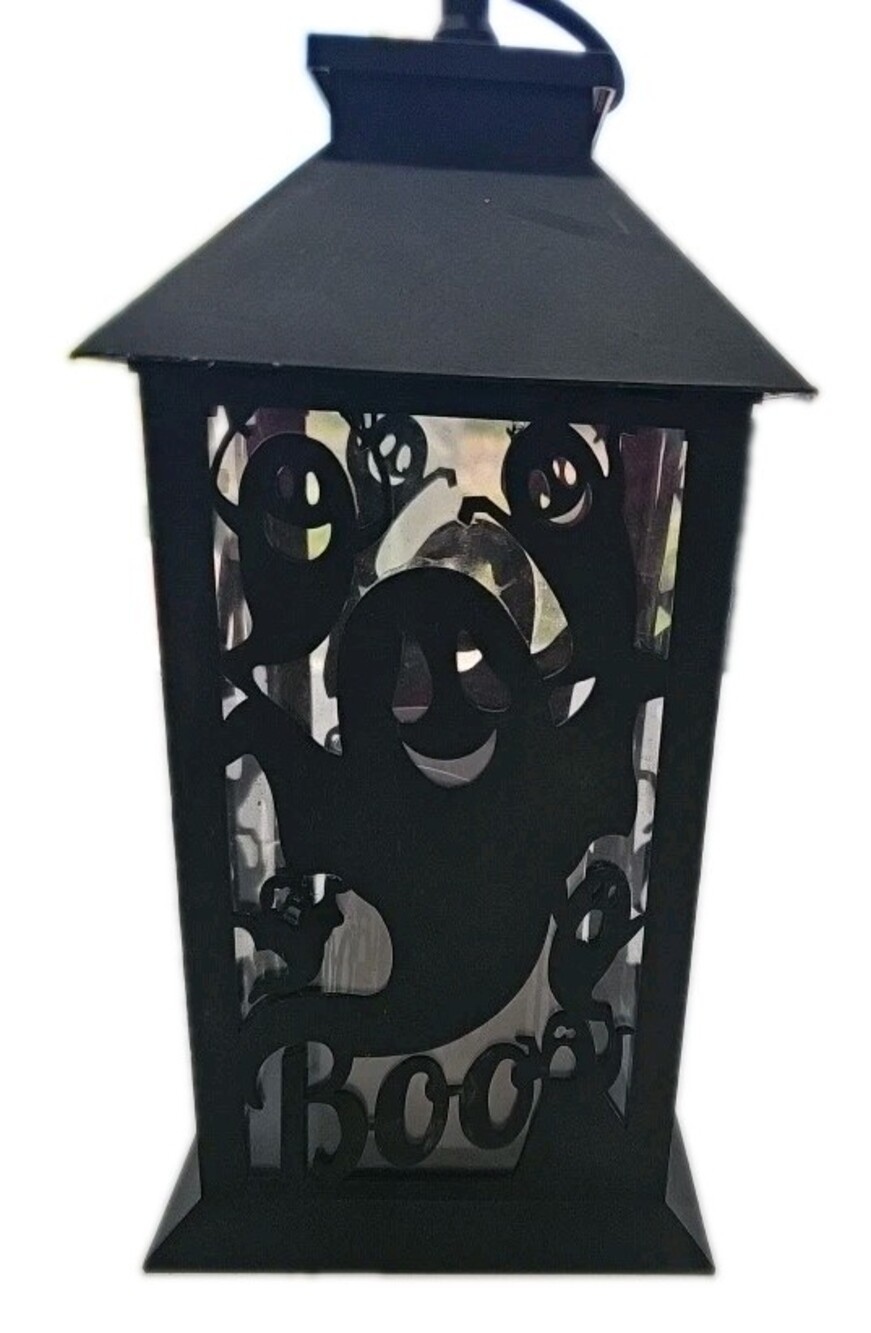 Halloween Ghost Flameless Candle LED Lantern Luminary 12” Huntington Home